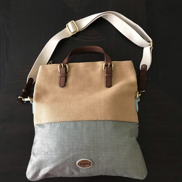 NWOT FOSSIL WOVEN CROSSBODY/HAND BAG - Picture 4 of 10